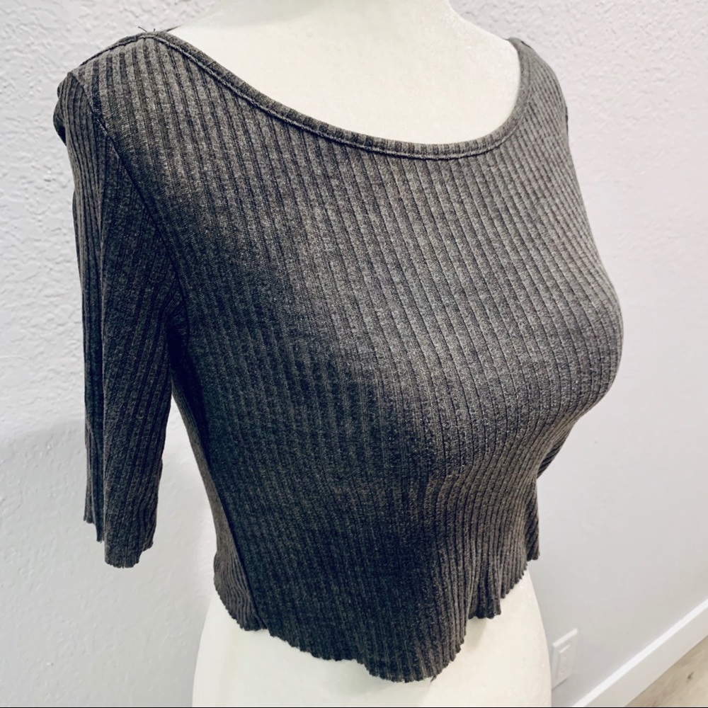 MOVING SALE! Gray Ribbed Topshop Crop Top
